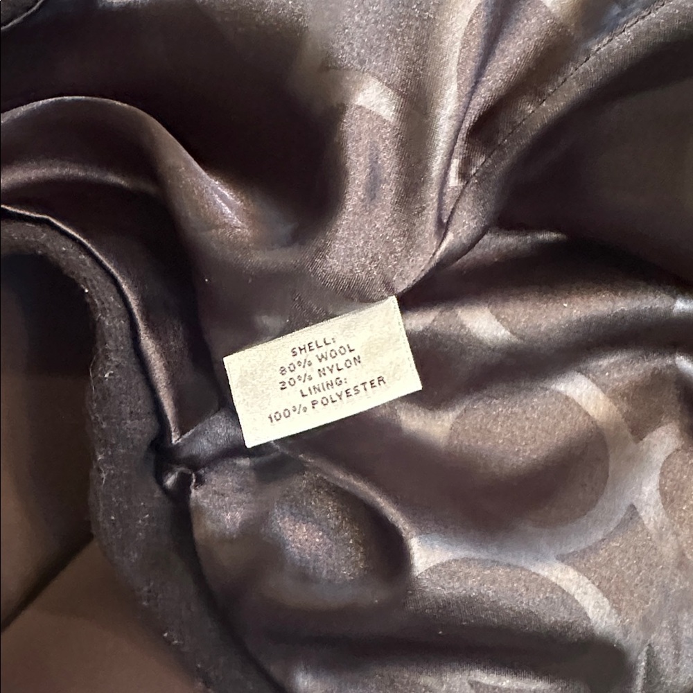 Preston & York Black Wool Heavy Button Front Coat Bow Detail in Back EUC - Picture 9 of 9